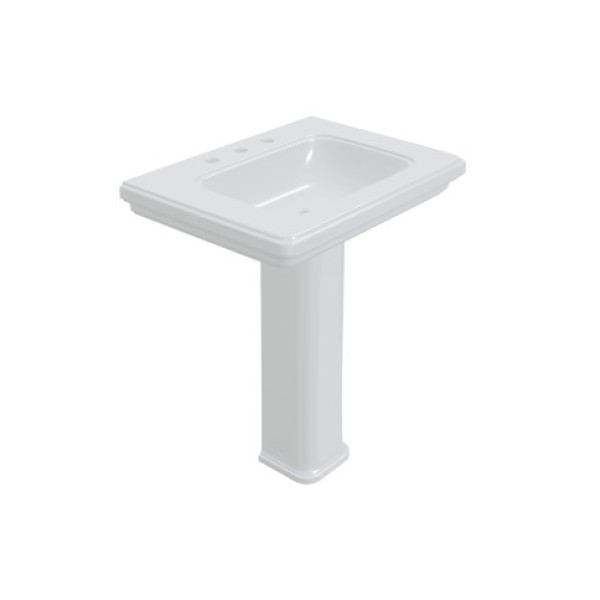 Wall hung basin with 3 tap hole